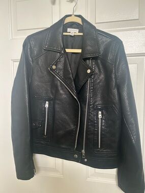 Topshop Black Moto Jacket - Size 10